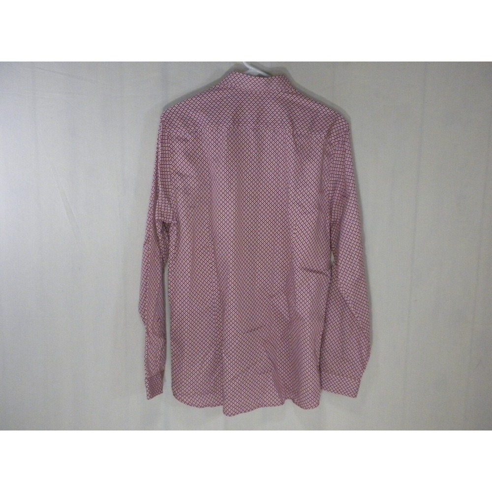 Ted Baker London Dress‎ Shirt Size 4 L Red Geometric Button Up Long Sleeve Cuffs - Picture 5 of 14